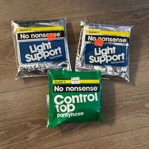 No Nonsense Reinforced Toe Pantyhose 3 Pairs